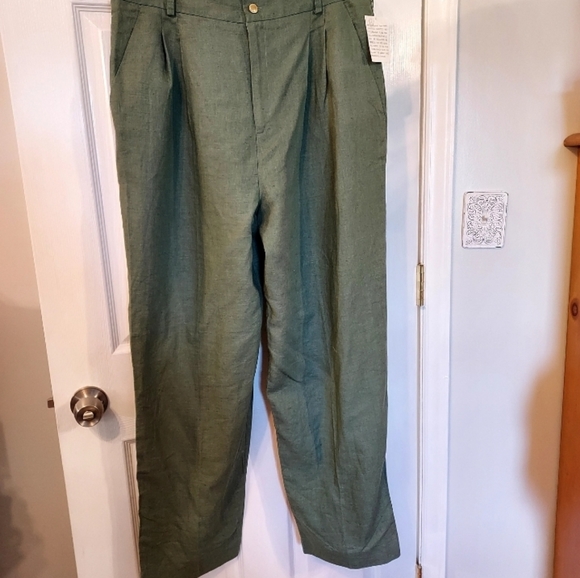 For Pete's Sake NWT Vintage 90's Pletted Pants sz 18 Linen cotton Deadst… - Picture 1 of 12